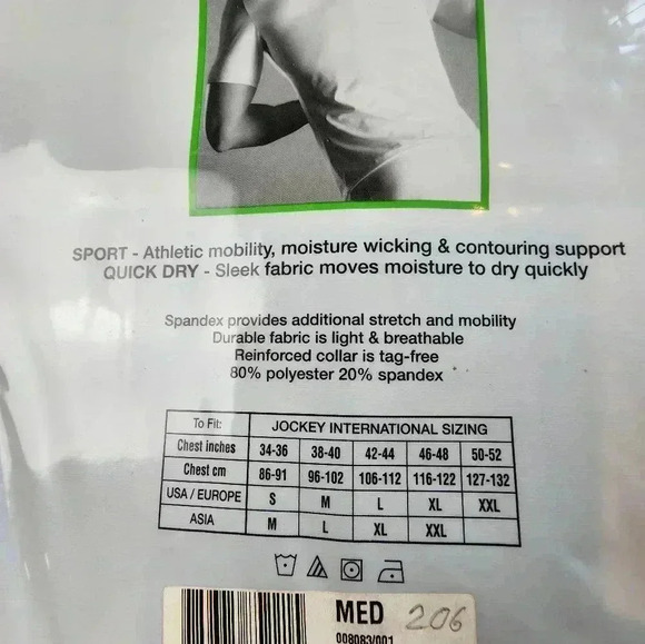 Jockey Sport midway brief & crew neck t-shirt bundle turquoise/ black NWT Large - Picture 5 of 6